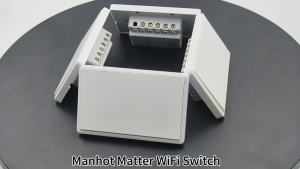 MANHOT WiFi Matter Smart Switch Neutral Wire Optional Push Button Light Switch US Switch Work With Tuya Alexa Google Home