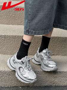 รองเท้าผ้าใบพื้นหนาสไตล์คุณพ่อสำหรับผู้หญิง รองเท้าลำลองแบบสวมสบาย รองเท้าส้นสูงเพิ่มความสูง รองเท้ากีฬา รองเท้าแฟชั่นฤดูใบไม้ผลิ