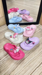 Jokixx - Sandal Jepit Anak Perempuan Let Tali Motif KUROMI Anti Slip Kekinian