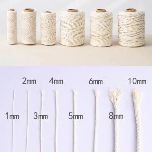 1/2/3/4/5/6/8/10mm Hand Cut Macrame Cotton Cord Jute Rope Twisted Twine String for DIY Crafts Home Wedding Party Decoration