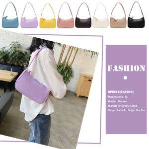 MOJOYCE Women Small PU Leather Shoulder Bag Lady Pure Color Zipper Casual Sling Handbags