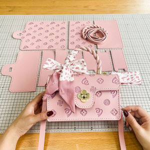 DIY Handmade Sweet Lady Bag with Synthetic Leather Lining Casual Shoulder Crossbody Satchel for Youth Soft with Latch Closure