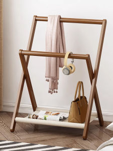 TUOJUE | Nordic Style Bedroom Temporary Clothing Storage Solid Wood Coat Rack
