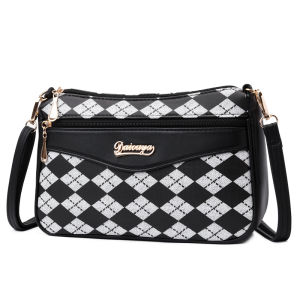 Ladies Large Capacity Multi-Zipper Compartment Crossbody Bag Fashionable Casual Shoulder Bag Versatile Single Strap Mom Bag