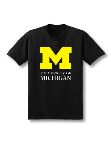 Áo Thun Cotton Tay Ngắn Michigan University Cổ Tròn Rộng Rãi Thường Ngày Mùa Hè Thời Trang Áo Thun Nam