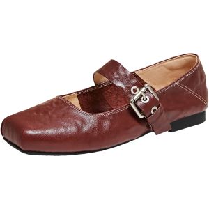 French Design Genuine Leather Ballet Flats