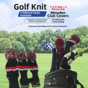 Dominant | Knitted Wooden Golf Club Head Cover for 1/3/5 Number