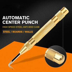 Alat Penanda Titik Bor Otomatis (Dilengkapi dengan Per) / Pensil Pen Paku Pelubang Permukaan Besi Mata Bor / Automatic Centre / Center Punch Drip Alat Perkakas Tukang Pertukangan