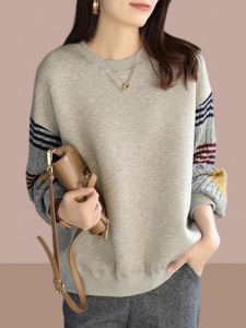Fashionable round Neck Sweatshirt for Women Spring Autumn New Style Small Size Top Large Size Women Comfortable Casual Wear