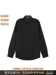 Hugo Boss Mens Black Cotton Long Sleeve Shirt New Arrival Standard Fit Fashion Urban Style Spring Autumn Commute Wind