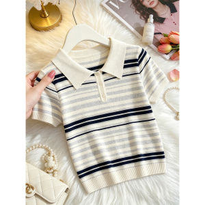 La Chapelle | Colorblock Stripes Short Sleeve Polo Knit Shirt Slim Fit
