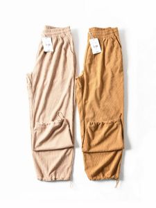 Retro American Corduroy Loose Straight Leg Trousers Elastic Waist Casual Pants for Men Autumn Fashionable City Style Breathable