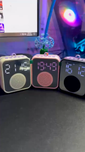 Đồng Hồ Đa Chức Năng Báo Thức Loa Bluetooth Nghe Nhạc Đồng Hồ LED Kèm Loa Không Dây Decor Bàn Làm Việc Sạc Type-C