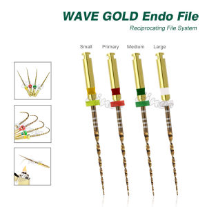 Dental Reciprocating Wave Gold Endo One Files Rotary Endodontic Files for Endomotor Root Canal Preparation Endodontic Treatment
