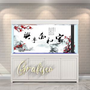 Stiker Background Aquarium Motif Japan Mandarin