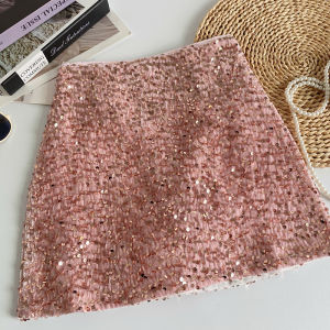 Váy Ngắn Chữ a Cạp Cao Gợi Cảm Shimmery Chống Ánh Sáng Mùa Hè Váy Ngắn Chống Hở Hang Váy Ngắn Chữ a Ôm Sát Cơ Thể Váy Ngắn Mùa Hè