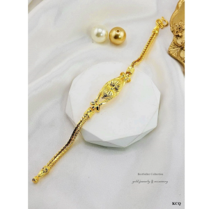 สร้อยข้อมืองานหุ้มทองคำแท้ 24k หนาพิเศษ สวยเทียบทองแท้ ไม่ลอกไม่ดำ