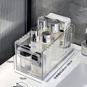 ชั้นวางเครื่องสำอาง ชั้นวางของในห้องน้ำแบบอเนกประสงค์ ชั้นวางของโปร่งใส จัดระเบียบสินค้าในครัวเรือน ชั้นวางของที่แข็งแรง