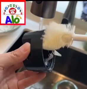 Cọ Silicon Vệ Sinh Ly Cốc Bình Sữa Cọ Rửa Cán Dài Bàn Chải