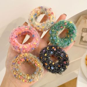 Cột tóc lông xù mềm sắc màu đáng yêu