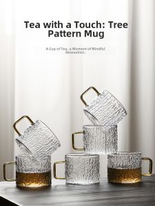 Modern Simplicity High Borosilicate Tea Cup Set with Handle Transparent Anti-Scalding Small Tea Cup Gongfu Drinking Cup