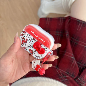 Sanrio | Earphone Case For Airpods 1 2 3 4 Pro 2 3 Cute Cartoon Sanrio Hello Kitty Bow Wireless Bluetooth Headset Hard Protective Cover