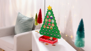 Melissa & Doug Countdown to Christmas Wooden Advent Calendar (Santa/Angel)