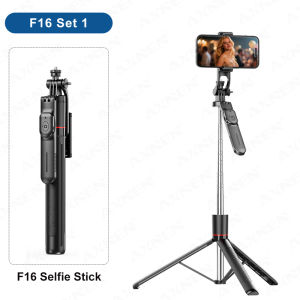 AXNEN | AXNEN F16 Selfie Stick Extendable 1708mm Tripod 360° Rotate Shoot Bluetooth Remote 1/4 Interface for Phones Action Camera