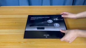 UHF Wireless Dual Mircophone Handheld Dynamic Microphone Karaoke Microphone with Rechargeable Receiver