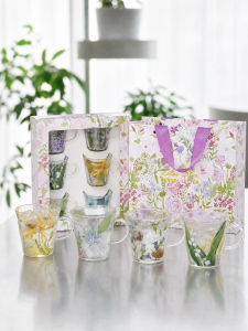 LOTUS BLUE | Elegant Gift Set Glass Cup for Girls
