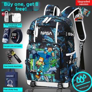 Minecraft Theme Large Capacity Backpack for Grades 3-12 Students