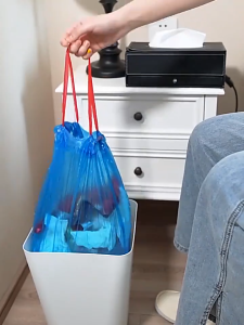 150Pcs Pull Rope Garbage Bag Household thickened plastic quality kitchen Garbage Bag 15pcs/Roll Makapal Trash Bag Free Shipping