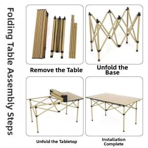 LINSI | Portable Camping Foldable Table with Net Pocket