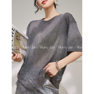 PlumJan | Áo Thun Rộng Phong Cách Lấp Lánh