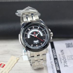 Jam tangan Pria Naviforce 9121M tali rantai tanggal hari aktif analog original
