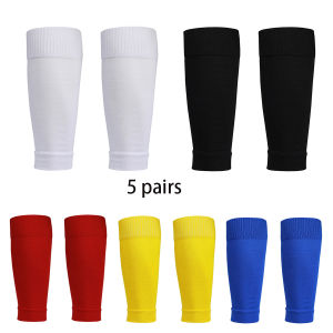 5 Pairs Mens Leg Basketball Football Sports Socks Adult Shin Guard Competition Professional Protective Socks Women Gym Leg Sock