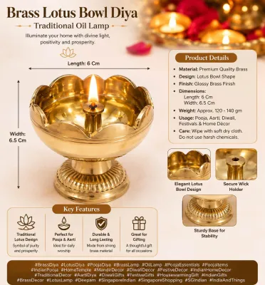 Brass tomato shape nanda Akhand Jyot Oil Lamp for Diwali Décor – Traditional Pooja Deepam for Home & Temple Long-Lasting Diya