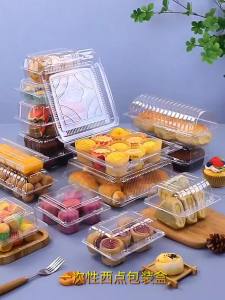 100 disposable transparent baking food containers box rectangular/square used for packaging cakes pastries and meals