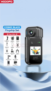 MODOFO Mini Action Camera 1080P Motorcycle Camera POV Recording Cam with Rotated Lens for Vlogging