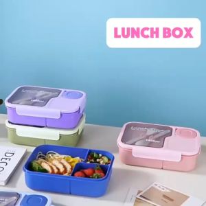 Eatkit Kotak Makan Siang Anak 1450ml Lunch Box Microwaveable Dengan Kotak Saus 3 Sekat BPA Free