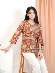 Blouse Batik Wanita Kerja 272 MRS Bata by Batik Sansekerta.id - Baju Atasan Kantor