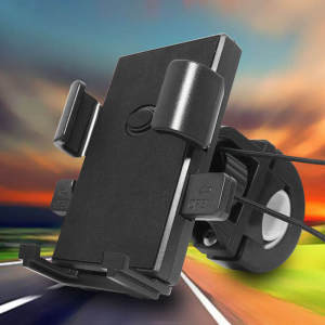 ZCAUTO Braket navigasi ponsel sepeda motor universal Braket navigasi sepeda motor Braket penjepit stang sepeda motor Braket ponsel Pemasangan vertikal Keamanan tidak licin