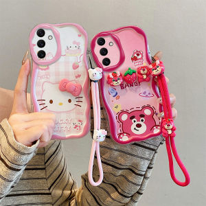 New Phone Case Samsung Galaxy A06 A16 A56 A04s A13 LTE 4G 5G Hot Cute Cartoon Fashion Hello Kitty Kuromi Strawberry Bear 3D Dolls Silicone Casing with Lanyard 2025