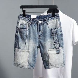 LIIEN NOOS | Multi Pocket Loose Straight Fit Denim Shorts