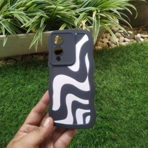 Kesing Vivo y17s 4g softcase Gelombang Black Motif Kupu Kupu Case Casing Cesing Cover Silicone Silikon Lentur