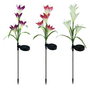 Waterproof Solar Outdoor Garden Lights Lily Flowers Outdoor Lights Garden Lampu Solar Bunga Taman Lampu Hiasan 太阳能灯 H20