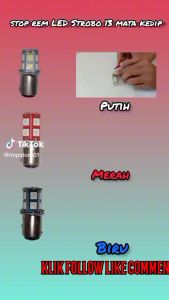 Lampu Stop Rem LED belakang 13 Mata Strobo Kedip Motor Mobil Kaki 2 Universal cocok untuk motor BEAT VARIO MIO SUPRA JUPITER dll