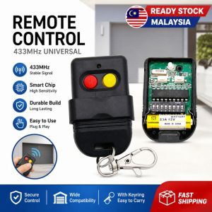 (Malaysia Stock) 2Pcs SMC5326 330MHz/433MHz Auto Gate Garage Door Remote Control with 8-DIP Switch Clone Battery Included
