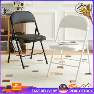 LALA Conference Folding Chair Home Computer Leisure Seat Simple Office Back Chair Desk Meeting Seat Chair Study Leather Chair No installation折叠椅