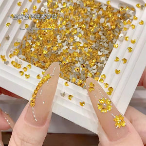 Mini Golden Malt Nail Decoration Flat Bottom Irregular Diamond Super Shiny Nail Art Accessories Chinese Brand Beauty Tools